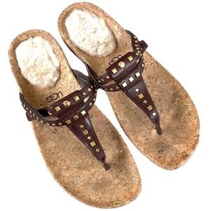 EUC UGG Studded Leather Deitra Sandals Brown
Size 8